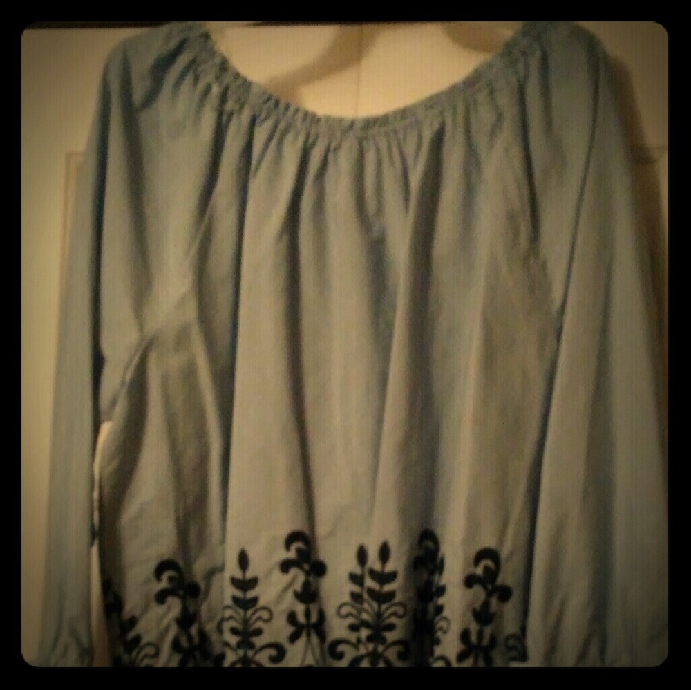 Time and tru embroidered blouse